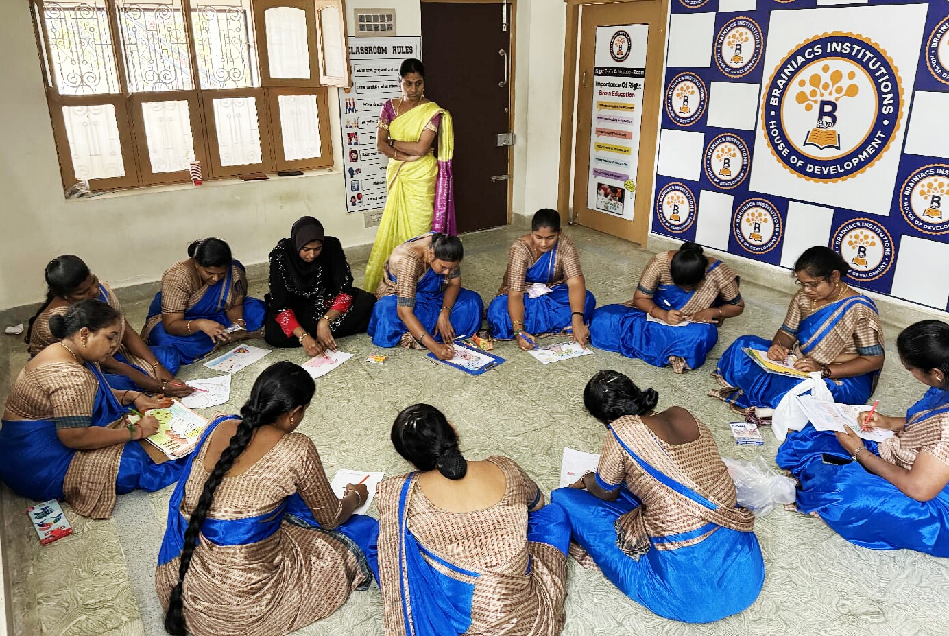 Students receiving certification at Brainiacs